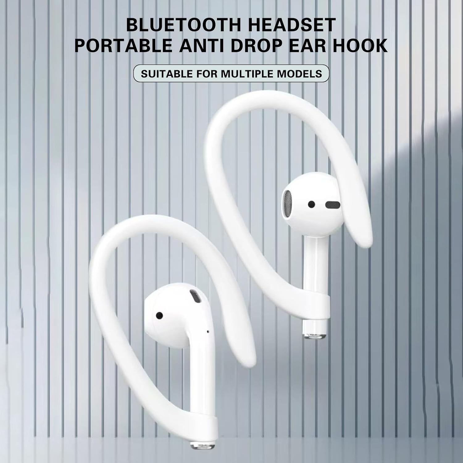 2 Pairs Ear Hooks for AirPods Pro 2 AirPods Pro AirPods 4 3 2 &1,Anti-Slip Ear Hooks,Anti-Slip Sport Ear Hook for Running, Jogging,Cycling(White) image 5