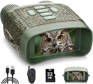 Night Vision Goggles, 4K Night Vision Binoculars, Gifts for Men Dad Husband Boy Friend - 3'' HD Screen & 10X Digital Zoom, 5000mAh Battery and 32GB TF Card, Tech Gadgets Telescope for Camping