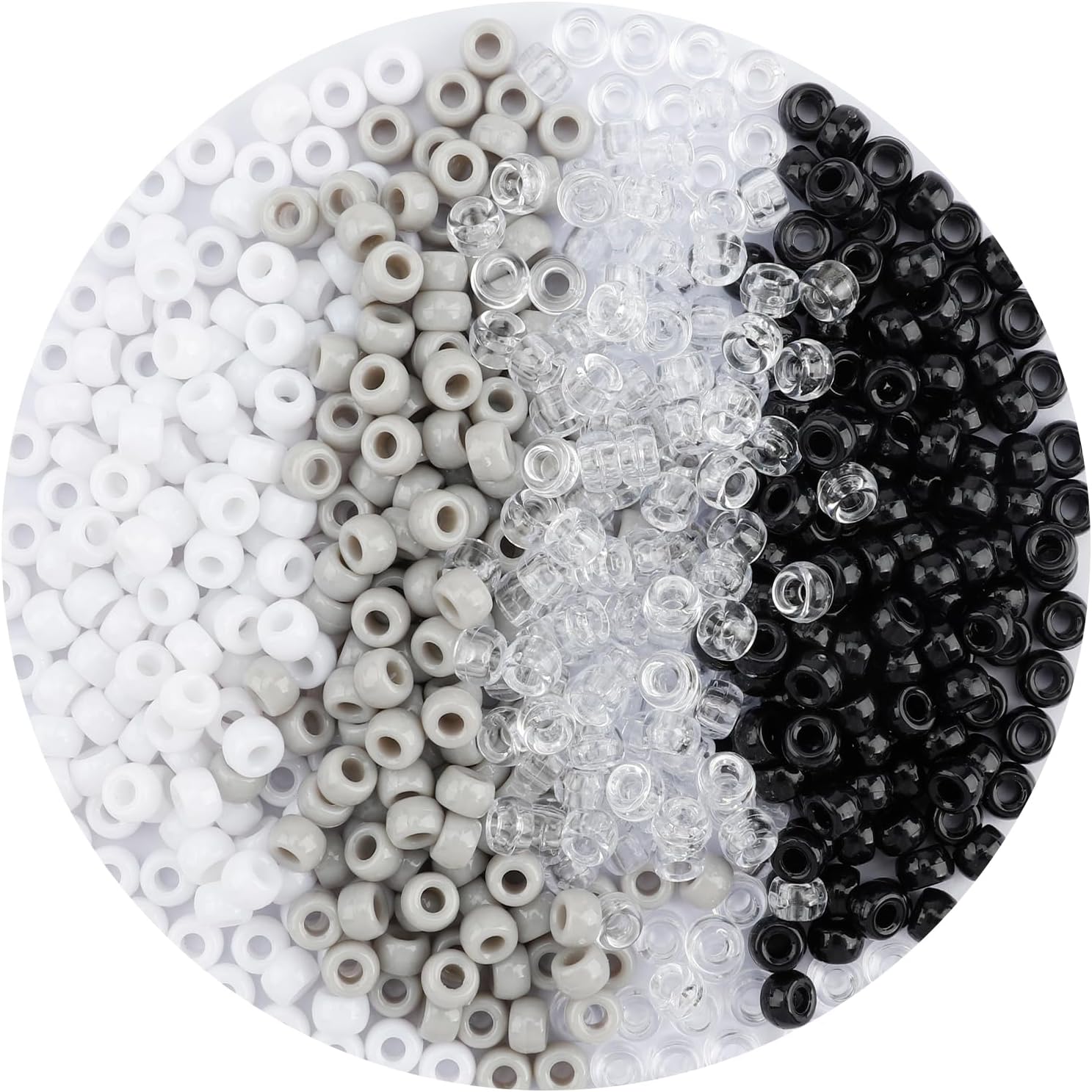 1100pcs Pony Beads,Friendship Bracelet Beads,Halloween Beads,Pony Beads for Bracelets,Beads for Braids,Cool Beads,Bulk Beads for Jewelry Making,Mixed Beads,Black White Beads
