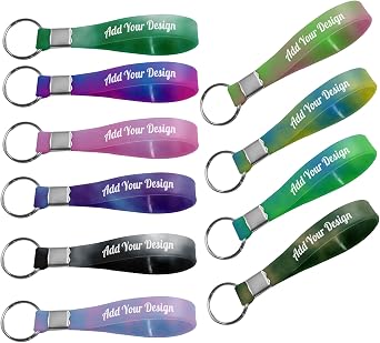 Custom Silicone Keychains -10/30/50/100 pack Customized Key Rings for Cellphone Backpack for Men Women Teens