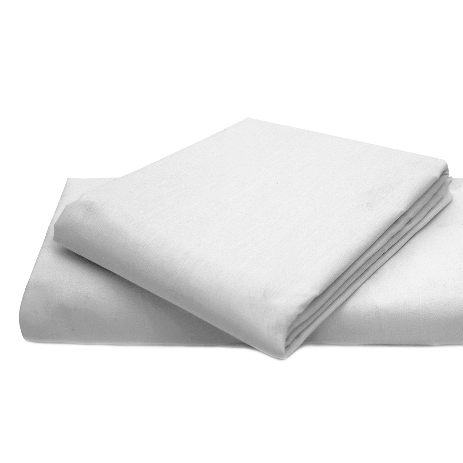 Queens Land Home White Non Iron Percale Pollycotton Flat Sheet (Single, )