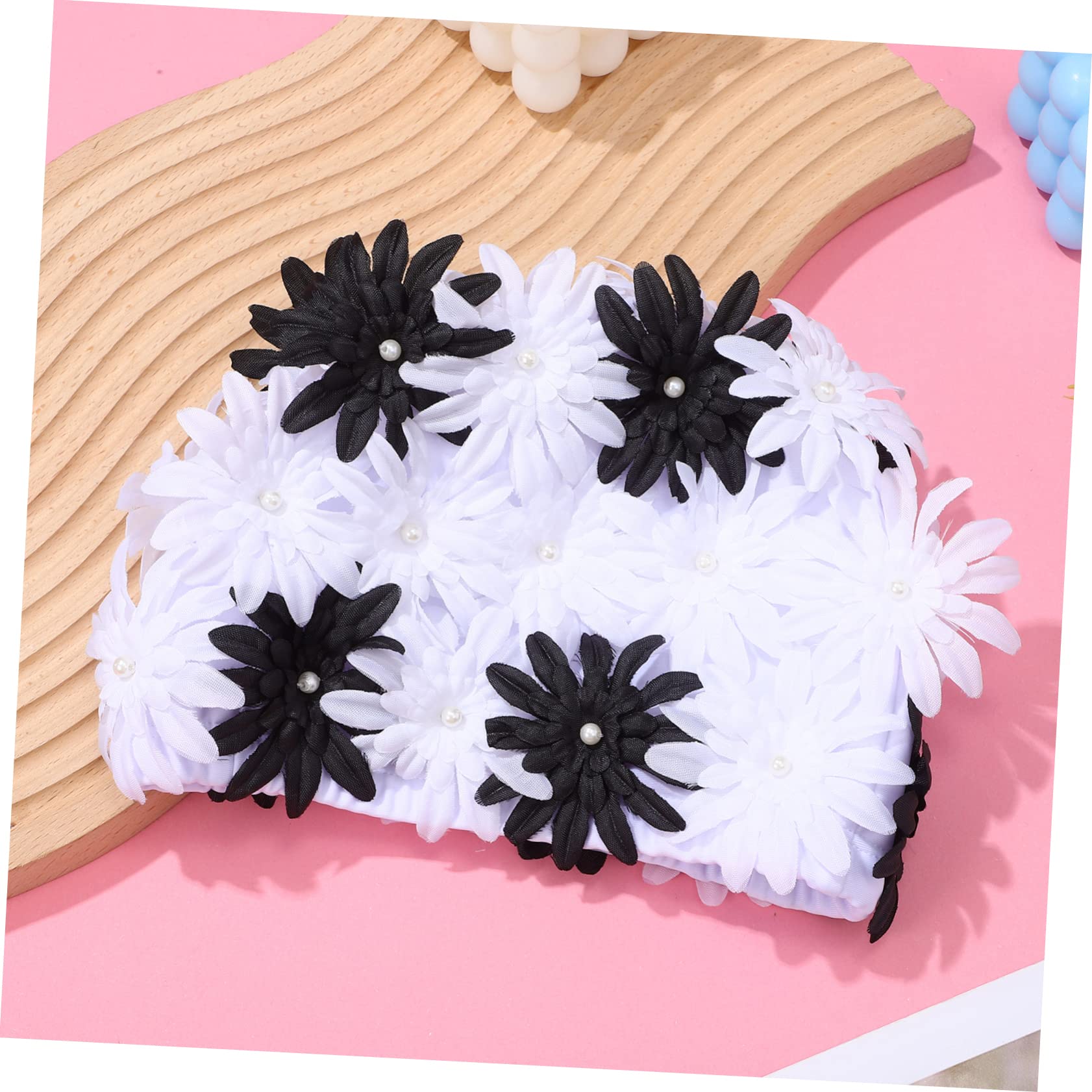LIOOBO Gorro de baño con Flor de Exterior Adulto Perlas Gorra de baño balones Futbol Gorro de Ducha Gorras de natación Gorro de baño Dama el Sombrero es de