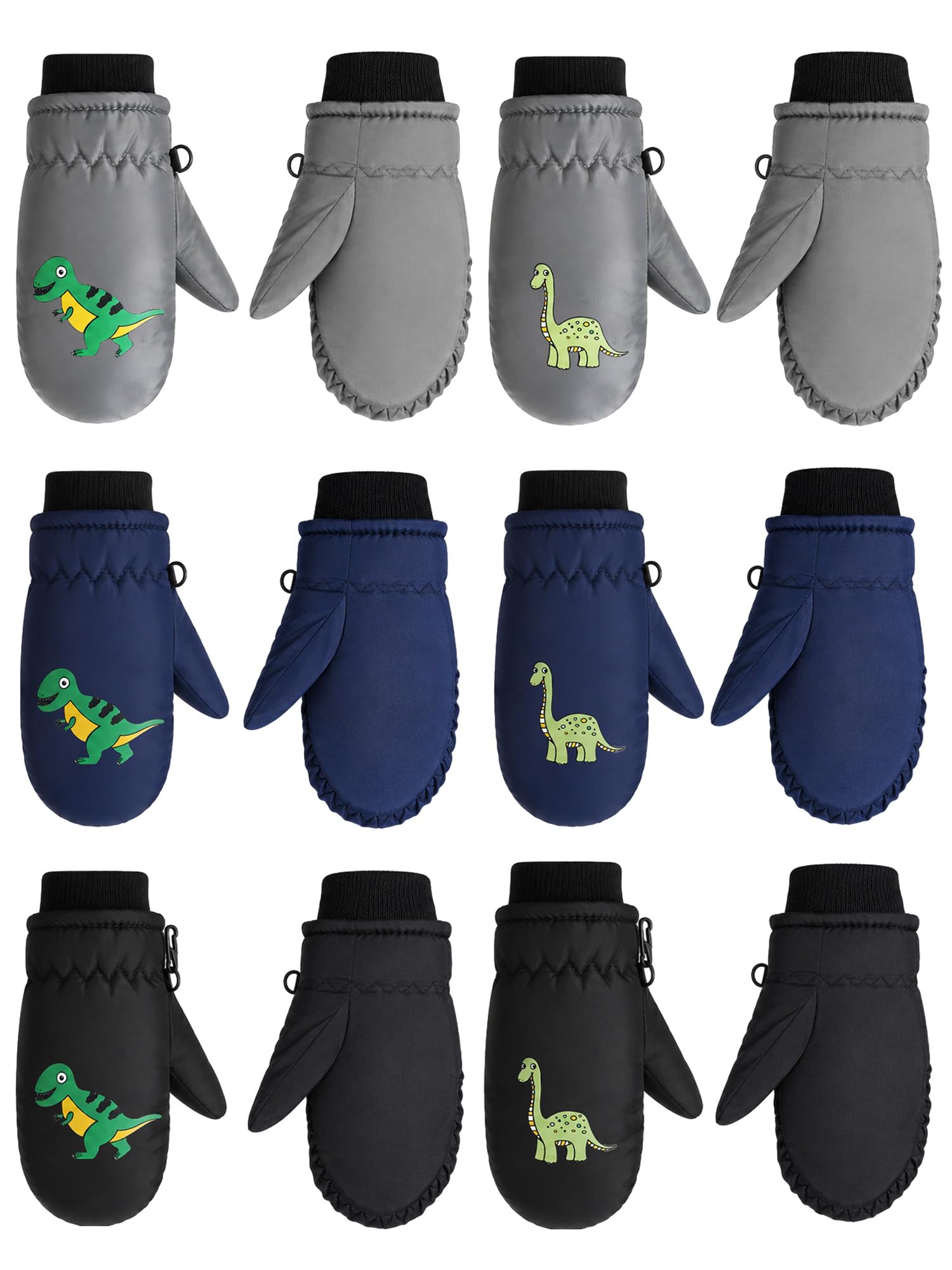 SATINIOR 6 Pairs Kids Snow Mittens