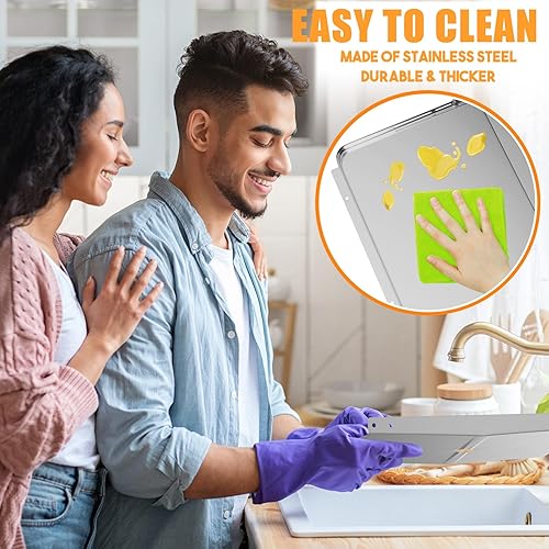 Miniatura 2 de Piezas de repuesto de bandeja de grasa para parrilla de gas, bandeja de grasa ajustable con bandeja de captura de acero inoxidable juego de bandejas