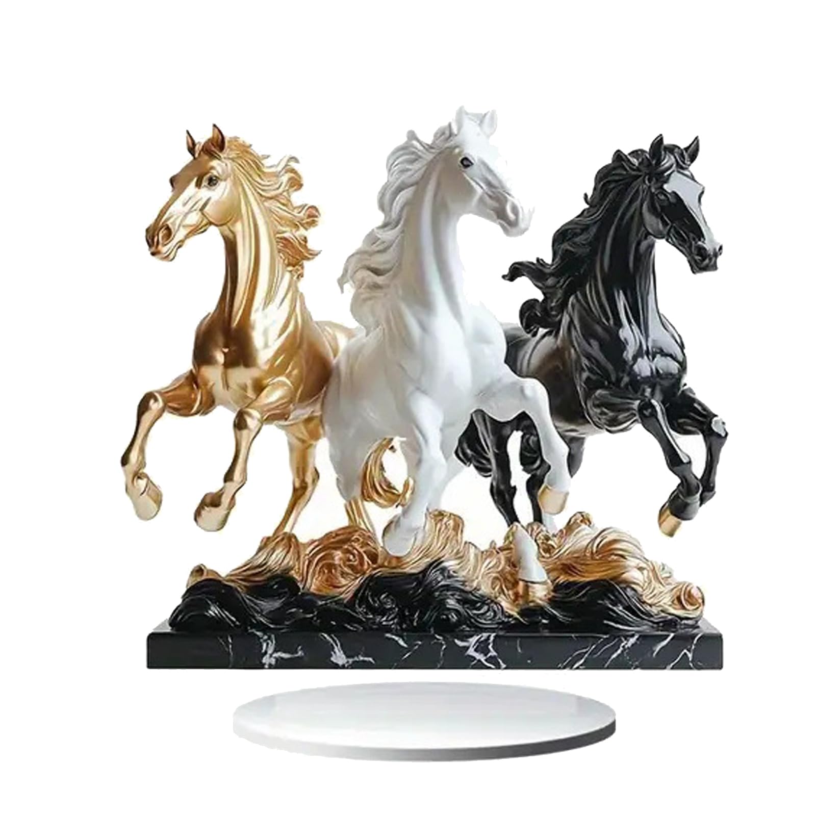 KAQNTUD Lucky Wealth Horse Statues Acrylic Animal Sculptures Feng Shui Ornament Collectible Figures for Home Office Decorations Animal Statues Sculpture