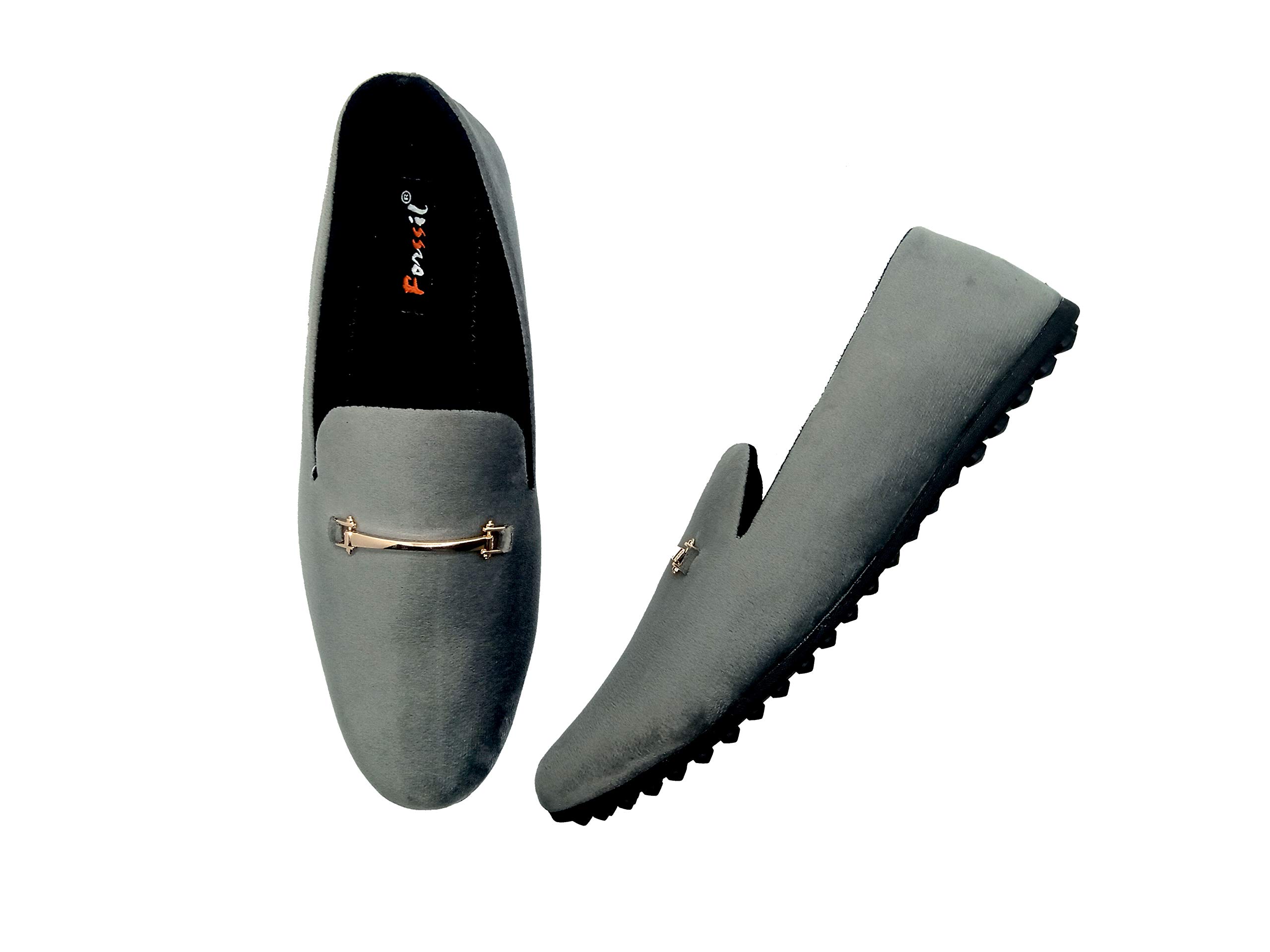 FORSSIL Present Velvet Designer, Comfortable and Amazingly Stylish Loafer and Formal Shoe Specially Design for Men and Boys (FSL-1107) (7 UK, Grey, Numeric_7) (B08QND6X3N) Amazon Price History, Amazon Price Tracker