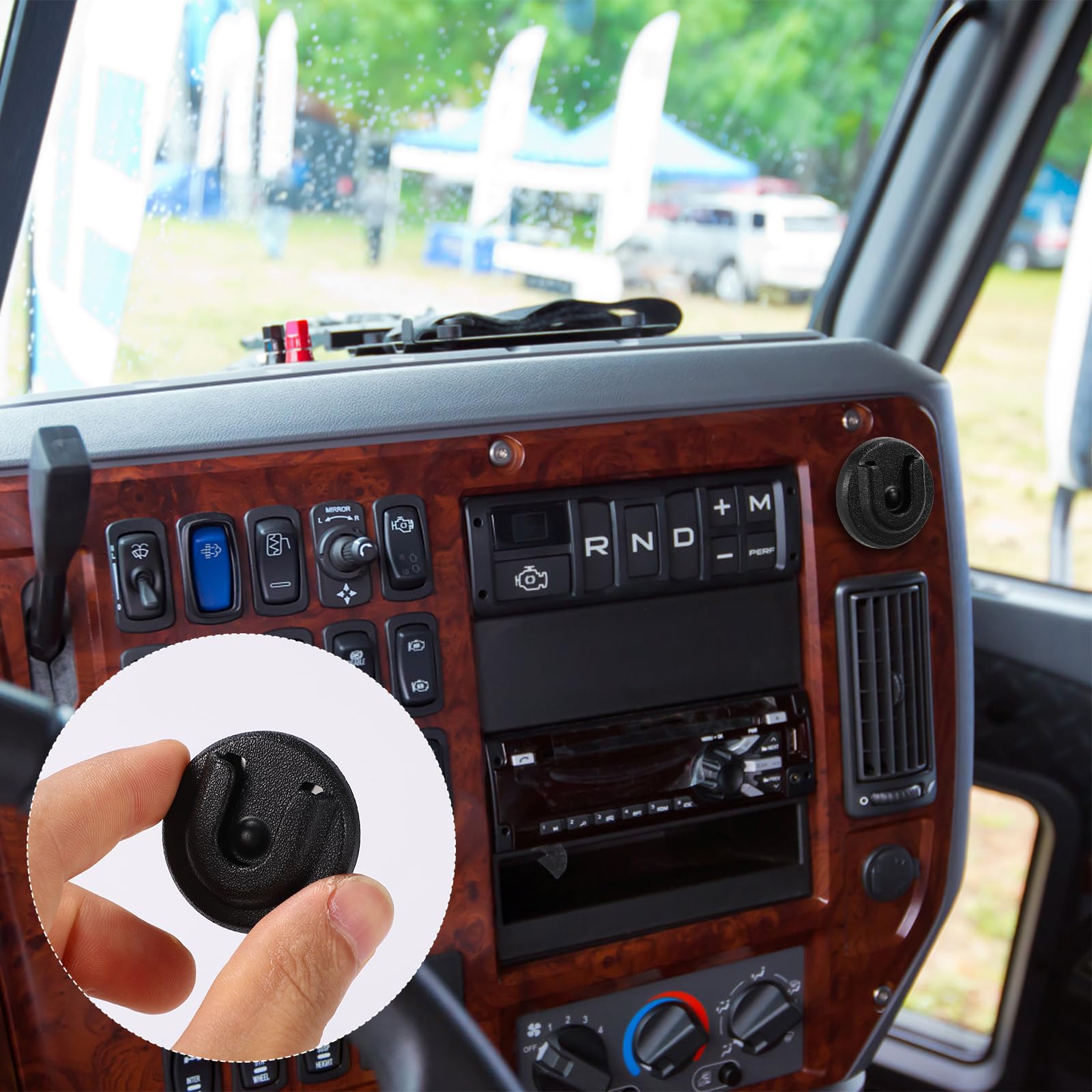 Bao-Feng Anytone Alinco CB Radio Microfono Supporto Gancio con Adesivo Retro
