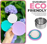 Vista 1 de kinsho Cajas de aperitivos de acero inoxidable con tapas de silicona para niños, contenedores de lonchera para niñas y niños pequeños, sin derrames