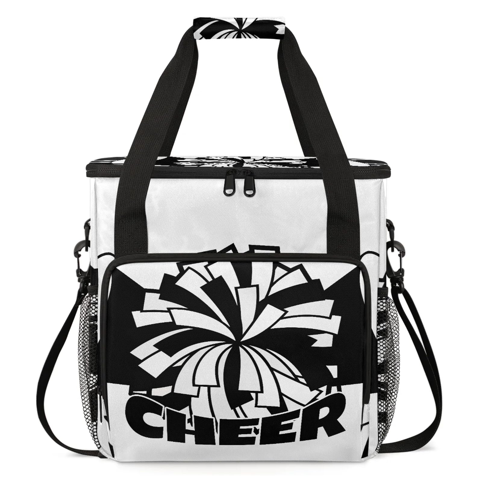 Adornori Cheerleading Coffee Maker Carring Bag, Large Insulated Storage Organizer Case Tote Bags with Shoulder Strap for Travel Work Picnic