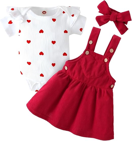 Asmea Asmea Ensemble Été 3 Pièces Robe et Body pour Bébé Fille