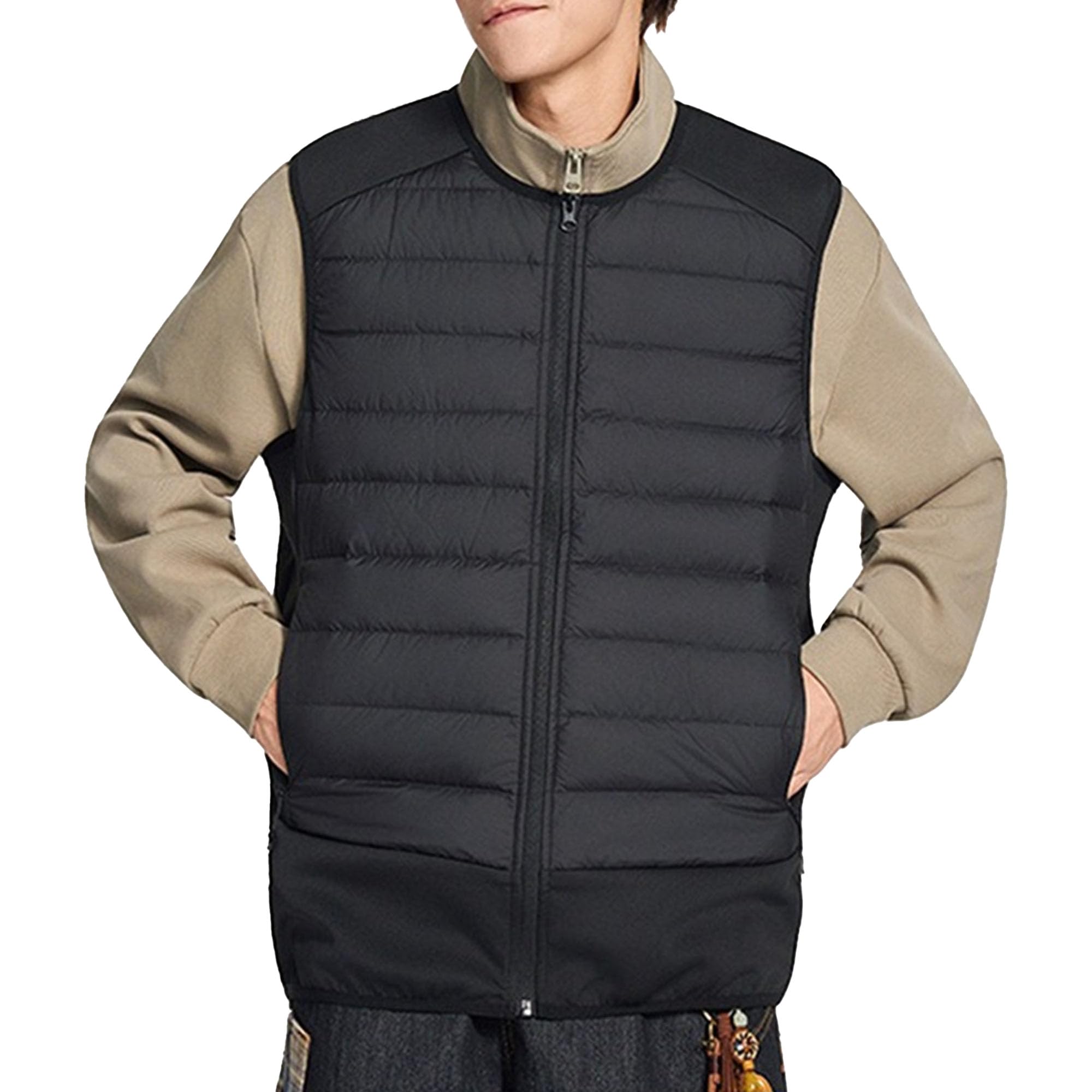 Piumino da uomo leggero antivento invernale primavera caldo versatile piumino gilet da esterno giacca senza maniche con cerniera
