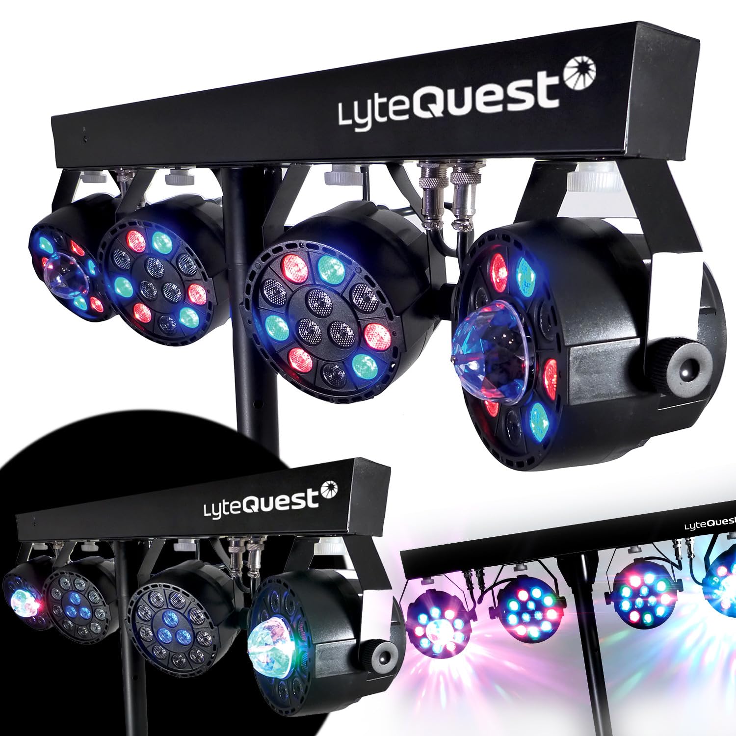 Pack Sono 300W Bm Sonic BMS-DJ300-USB-BT Initiation DJ Enceintes Ampli Table de Mixage Bluetooth, Kit d'éclairage Xperformer LED