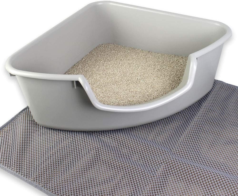 SmartCat Corner Litter Box, Gray