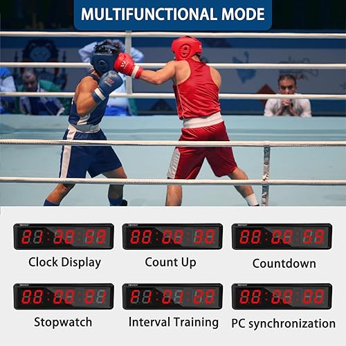 Miniatura 5 de Temporizador de fitness con botón cronómetro, adecuado para la escuelaexamenejercicio en casagimnasiogimnasio SMAHEAT temporizador electrónico de