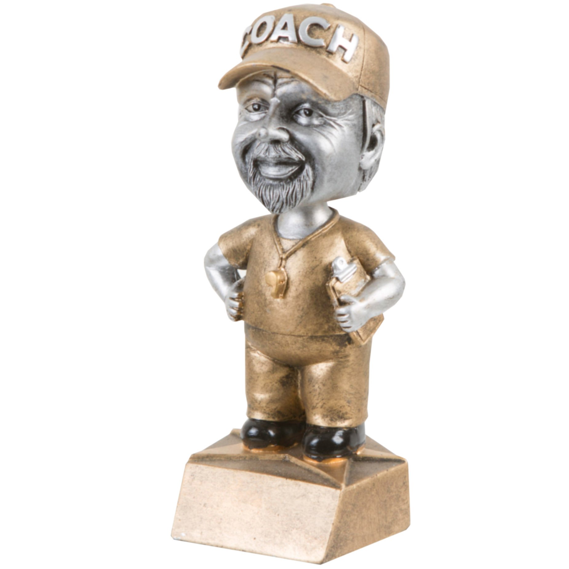 Decade Awards Coach Bobblehead Trophy, Female or Male - 6 Inch Tall | Engraved Coach Award - Customize Now