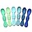 PrimaStella Silicone Chew Spoon Set for Babies and Toddlers - Safety Tested - BPA Free - Microwave, Dishwasher and Freezer Safe - Seaside Palette