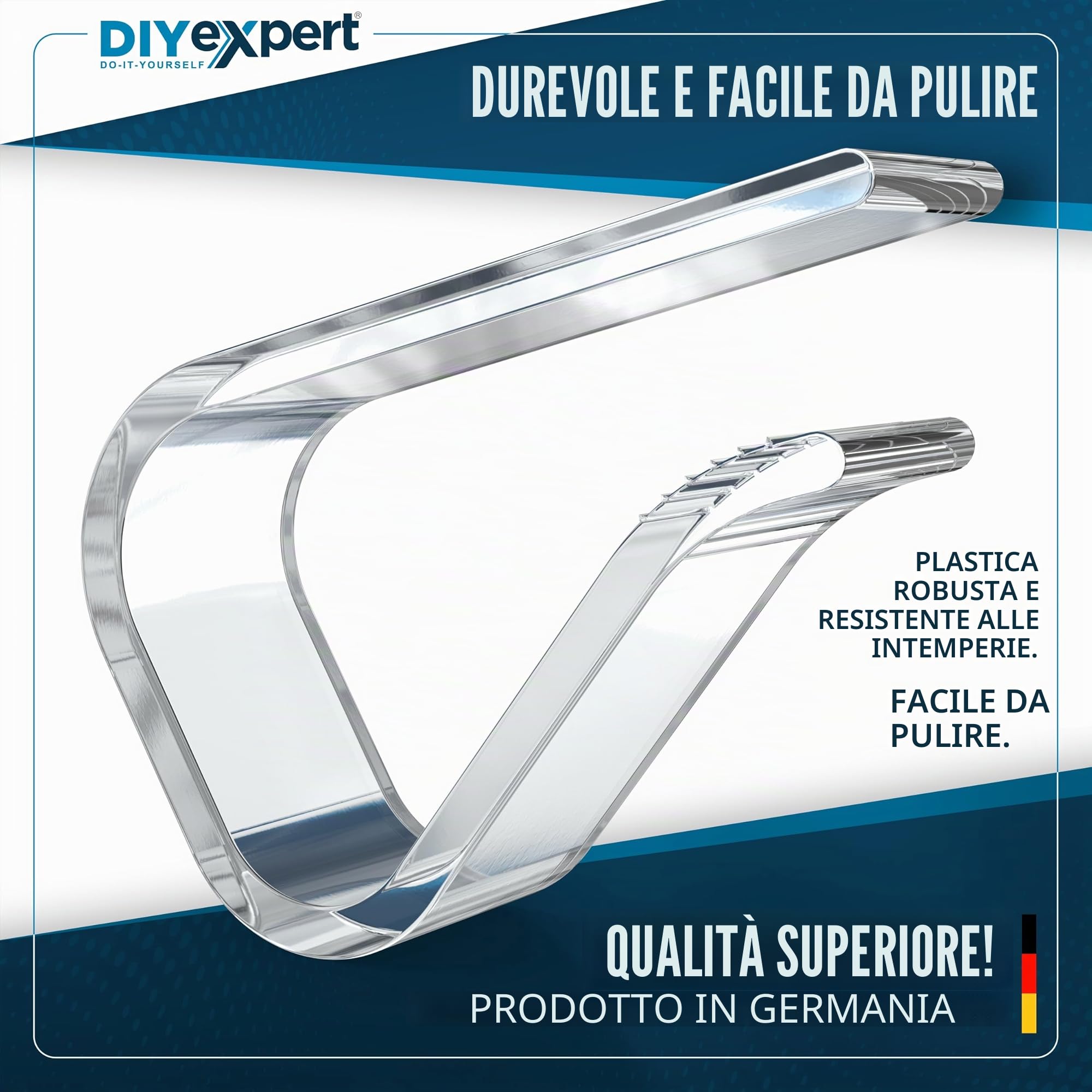 Mollette per tovaglia trasparenti 25 mm 4 pezzi antiscivolo resistenti alle intemperie Germania