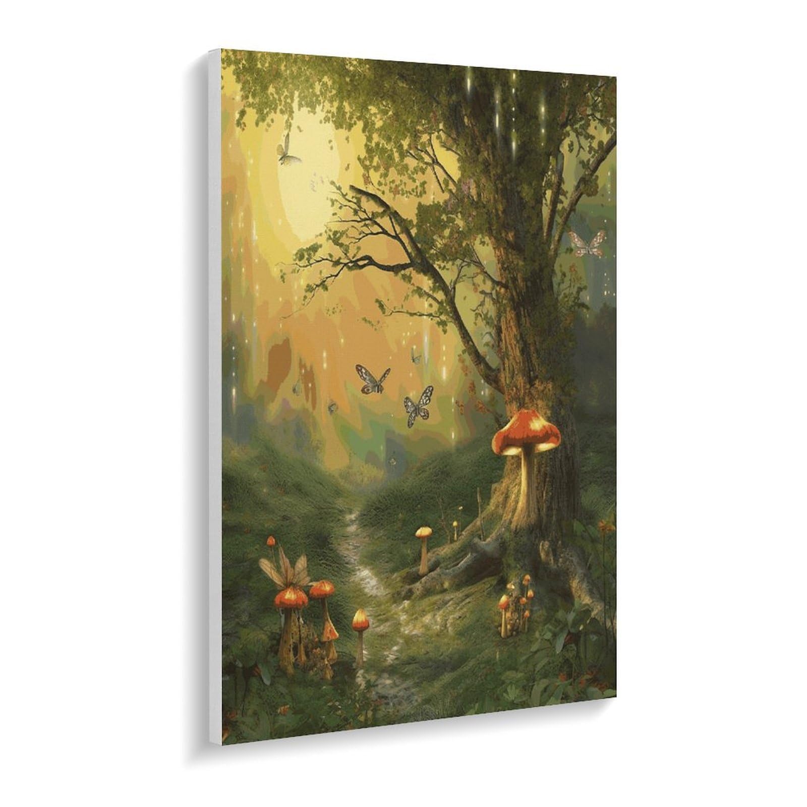 Malen nach Zahlen-Set, Wald mit Feen, Schmetterlingen, Elfen, für Erwachsene, Anfänger, Erwachsene, Malen nach Zahlen, Kits auf Leinwand, DIY-Acryl-Ölfarben, Gemälde mit Pinseln für Geschenk