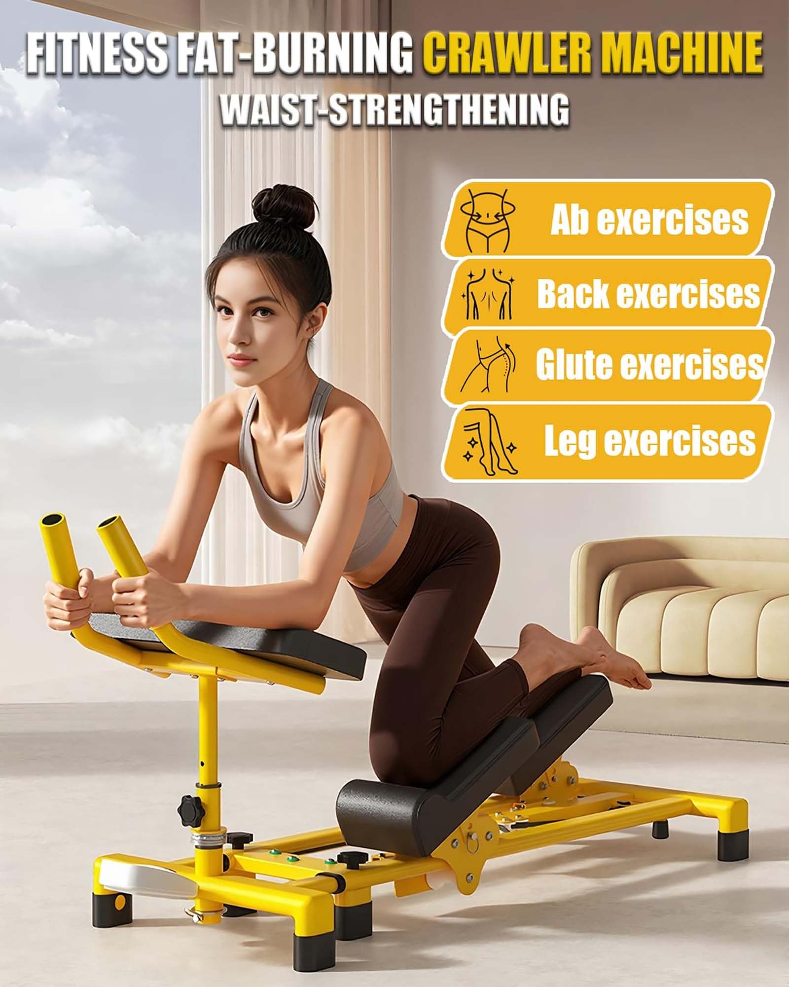 Generisch Taillentrainer für Bauchmuskeltraining mit digitalem Timer, verstellbare Trainingsmaschine für Heimfitness, ideal zur Taillenstraffung und Rücken- & Beindehnung