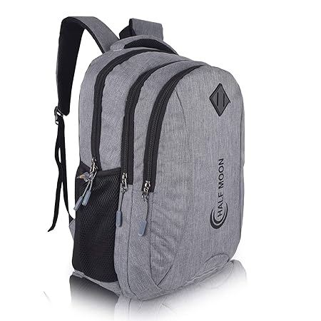Half Moon 35 L Waterproof 15.6 inch Laptop Bag/Backpack for Men Women Boys Girls/Office School College with Rain Cover (Grey)