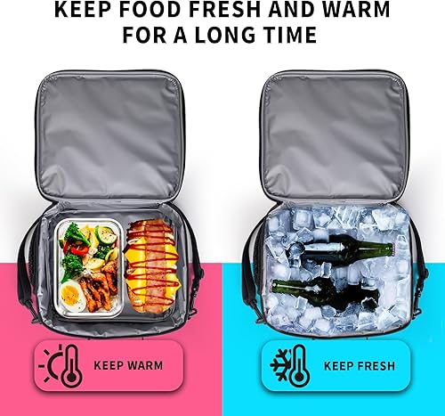 Miniatura 5 de Bolsas de almuerzo aisladas con bandera estadounidense para mujereshombres, lonchera de motocross para niños y niñas, lonchera portátil reutilizable