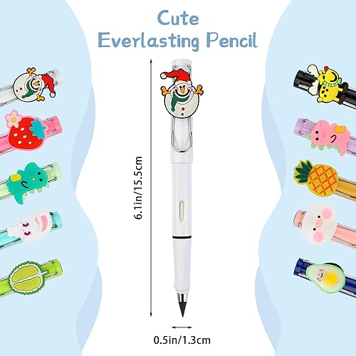 Miniatura 2 de 10 lápices infinitos, lápiz eterno sin tinta con borrador, lindo lápiz Forever con 10 puntas de repuesto, lápices eternos de escritura ilimitada