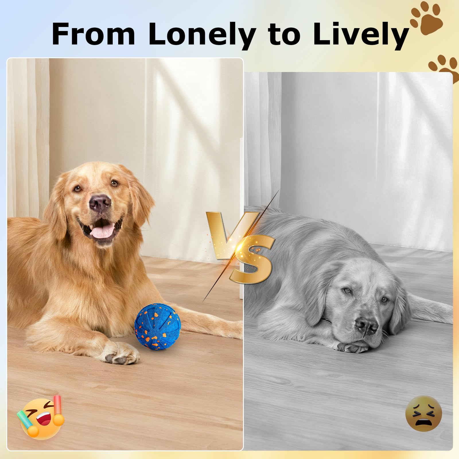 Interactive Dog Toys Ball, 3 Play Modes with Colorful Lights, Automatic Moving, Bouncing, E-TPU Material, Suitable for Large and Medium-Sized Dogs, Used for Boredom Relief and Daily Training - image 4