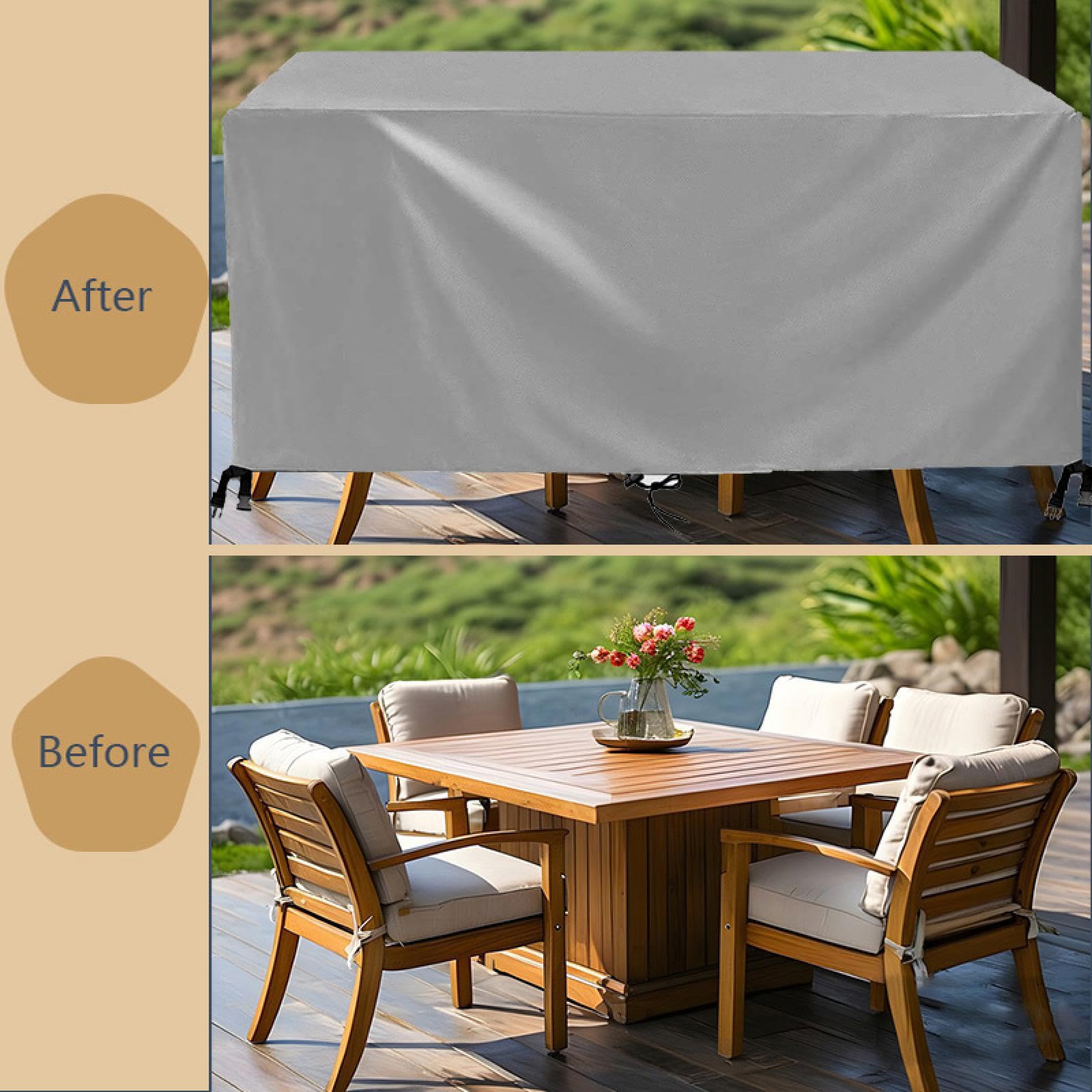 HOLEILUCK Copritavoli per Mobili Da Giardino 300Lx210Wx30Hcm Copertura Sedie Esterno,Telo Copritavolo Da Esterno Impermeabile,420d Oxford,Anti-UV,Antivento,Antineve,Coperture per Mobili Da Giardino