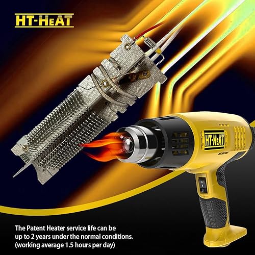 Miniatura 2 de Pistola de calor de larga vida útil de 122   1202  (122.0 F - 1,202.0 F) Control de temperatura variable Kit de pistola de aire caliente resistente
