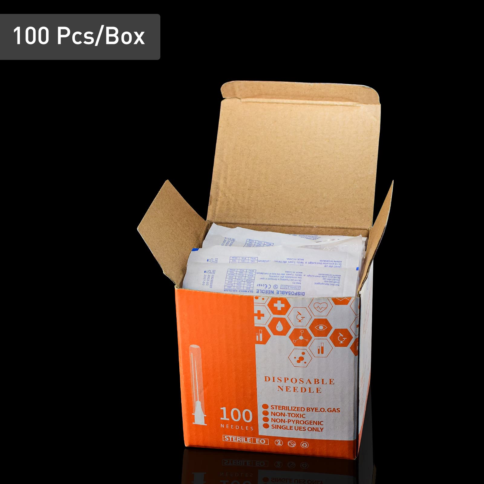 22Ga 1.5inch/38mm Disposable sterile Needles,Pack of 100 — Amazon image 7