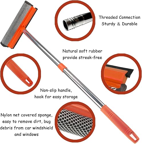 Miniatura 4 de Escobilla de ventana para limpieza de ventanas, herramienta de limpieza de ventanas 2 en 1, herramienta de limpieza de ventanas de automóvil con