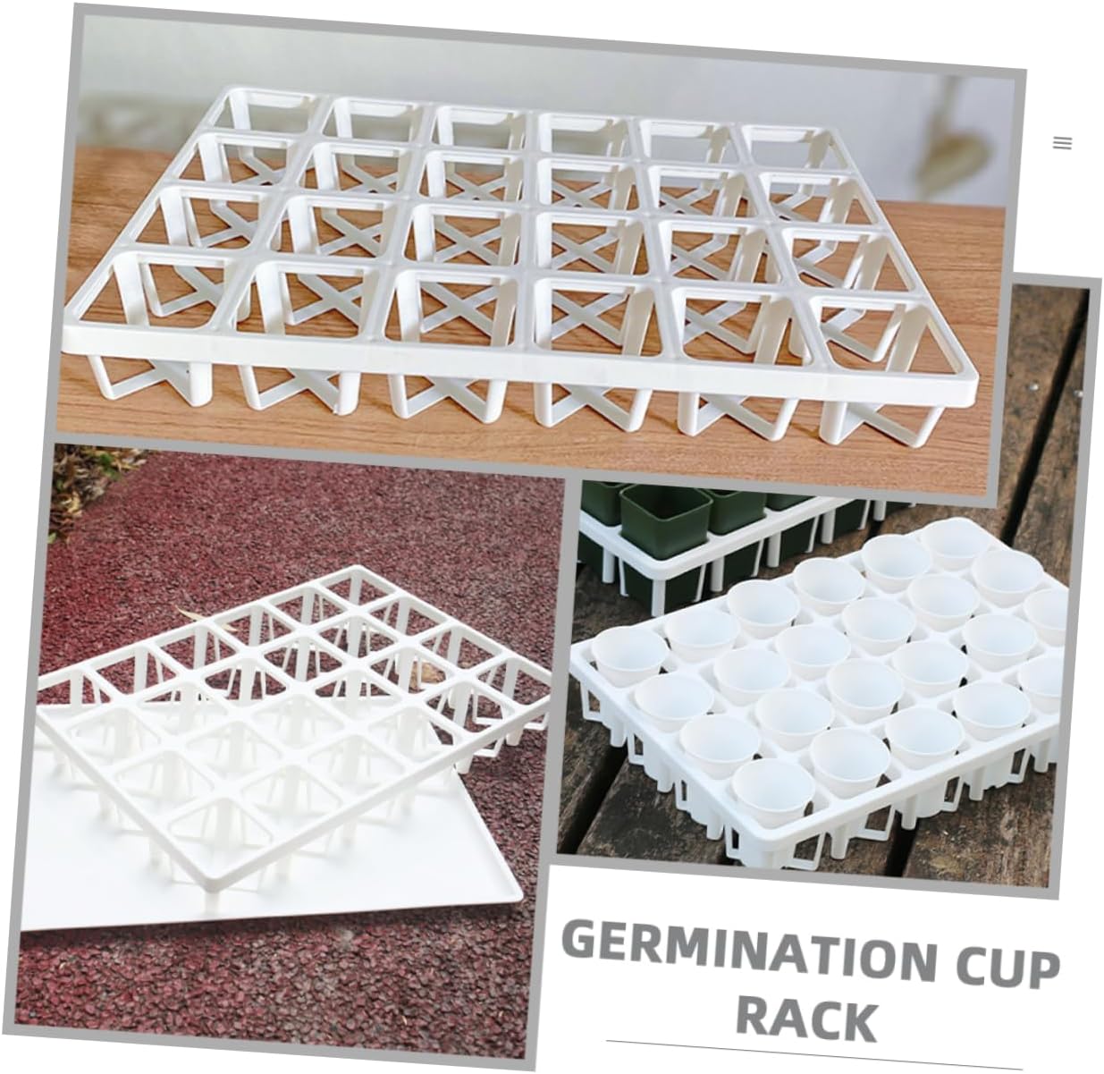 TOYANDONA 6Pcs Square Nursery Pot Holders for Vegetable Germination Durable Planting Tray Racks Lightweight and Reusable Greenhouse Sowing Trays for Plants