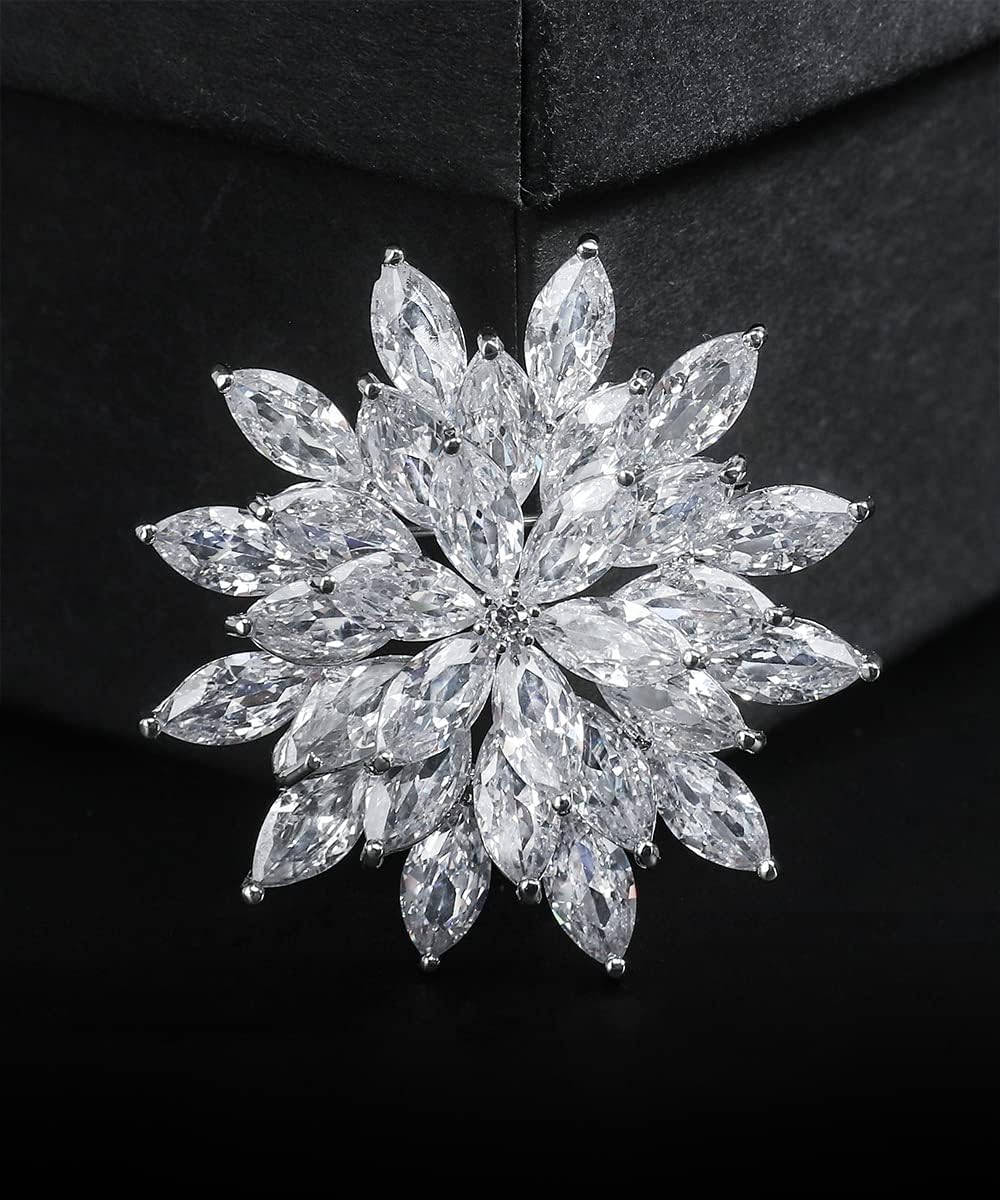 Brooches for Women, Cubic Zirconias Brooch Pins Elegant Fashionable Bouquet Pins Broach Jewelry for Wedding Party Birthday Banquet