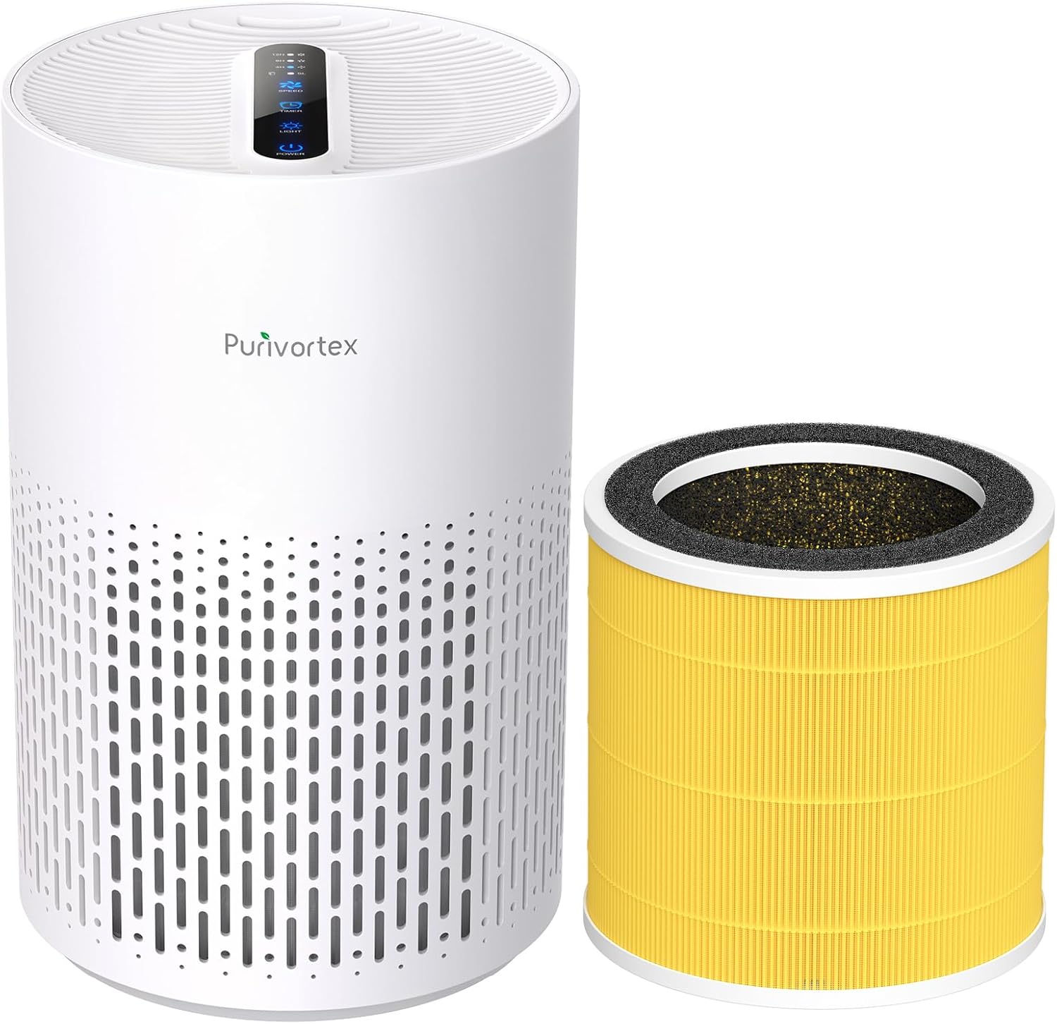 Purivortex PX500 Air Purifier (White) + Pet Care HEPA Filter (Yellow) Bundle