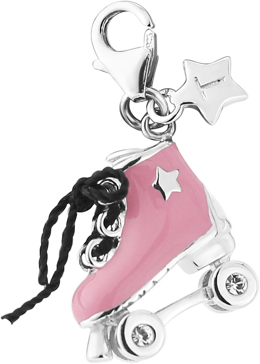 Sterling silver Clip on Tingle Roller Skate Boot Charm SCH287