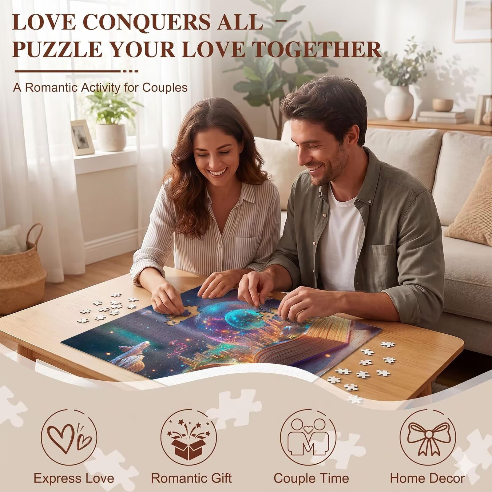 Magie Livre Puzzle 1500 Pièces pour Adultes, Format 87 x 57 cm, Challenge Casse-Tête de Famille, Loisirs Créatifs et Relaxation, Pièces Robustes avec Lettres au Dos, Décor Murale Salon f0-798