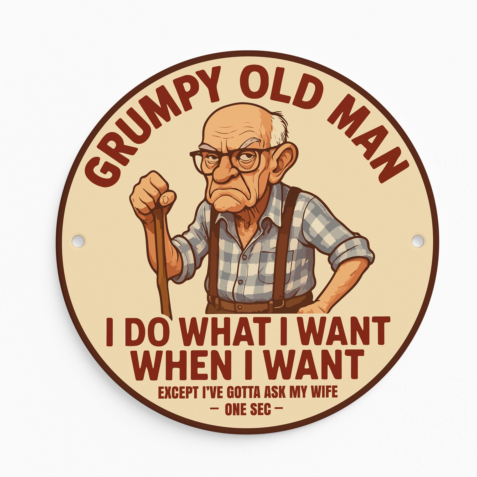 Red Ocean Funny Grumpy Old Man Sign For Dad Grandad Garage Workshop Garden Shed Man Cave Birthday Fathers Day Gift For Dad Grandad Novelty Gifts Him