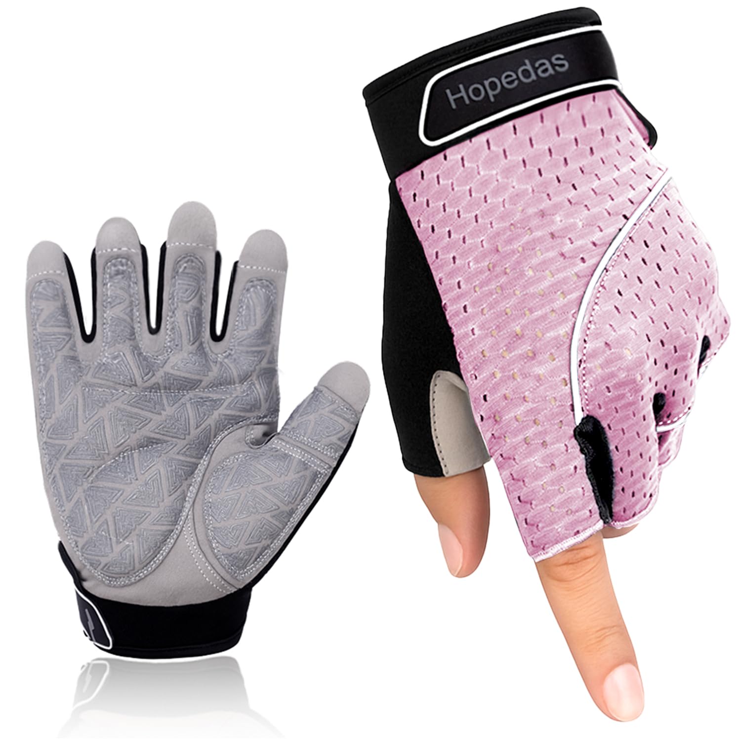 Hopedas Weight Lifting Gym Workout Gloves Full Palm Protection for Men and Women,Breathable sport gloves for Training,Fitness,Exercise,yoga, pilates,CyclingοΌPink