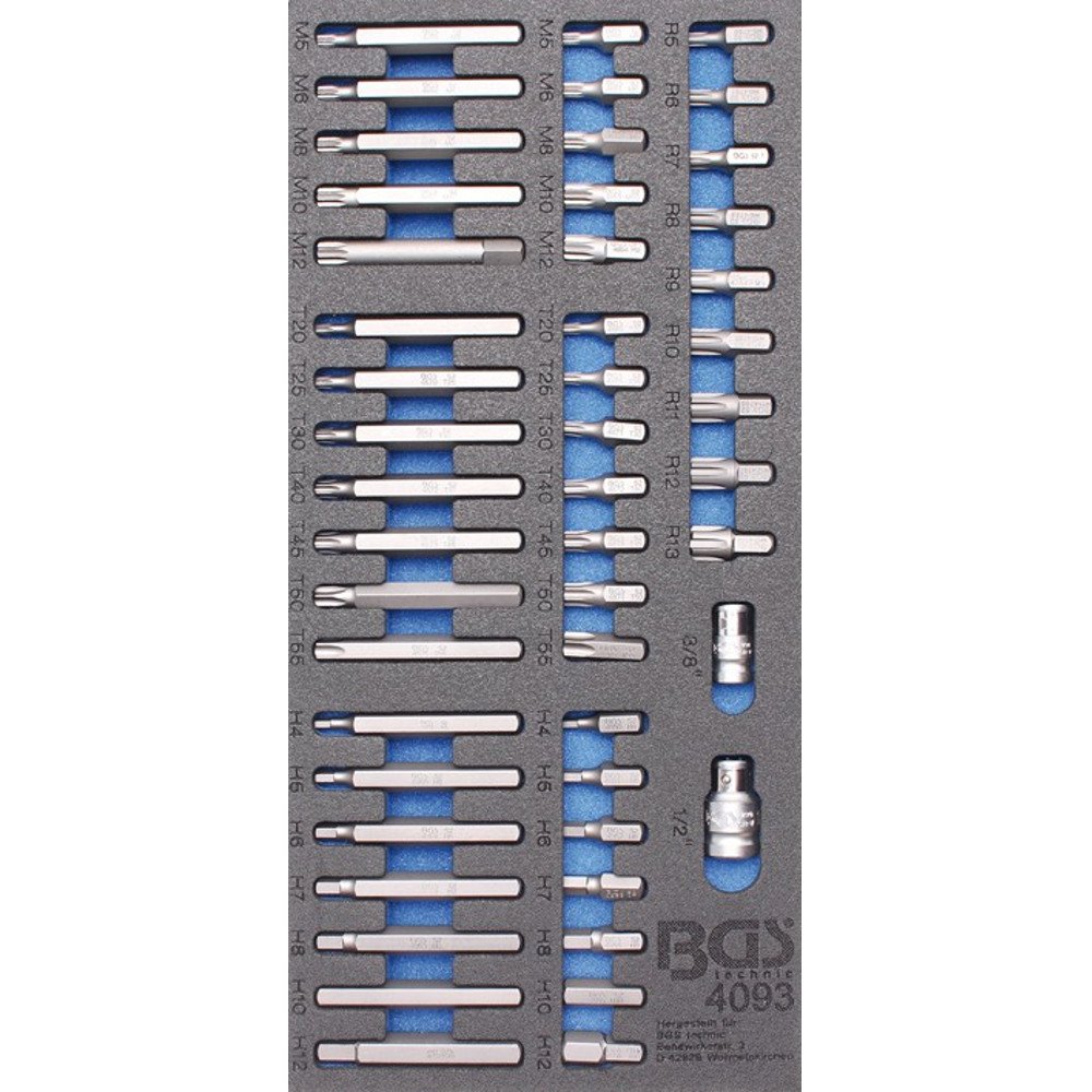 BGS 4093 | Bandeja para carro 1/3: Juego de puntas combinadas | 49 piezas