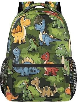 Dinosaur Kids Backpack for School, Lightweight Bookbag with Adjustable Straps, Large Capacity Travel Backpack for Boys Girls, Waterproof