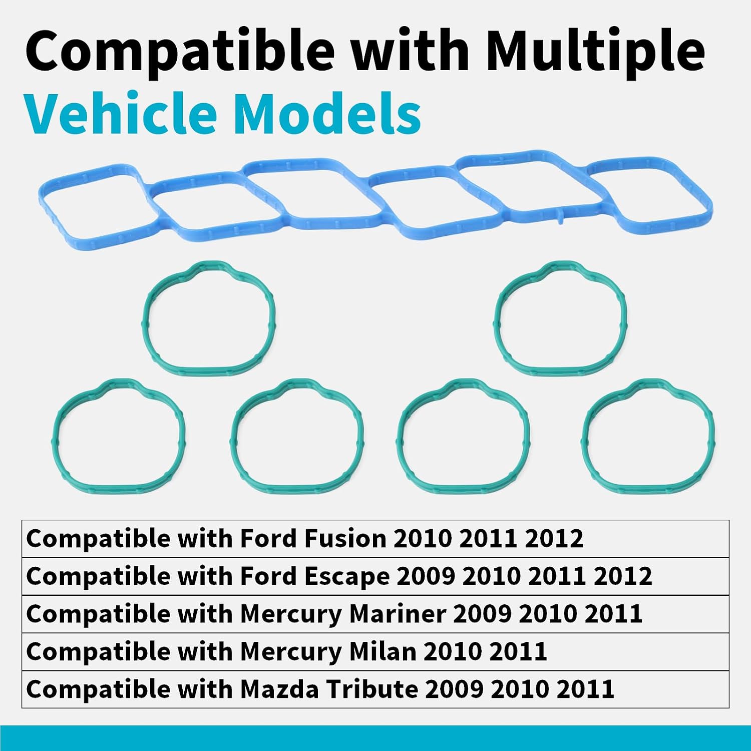 MS97193 Engine Intake Manifold Gasket Set Compatible with Ford Escape Fusion 2010 2011 2012 Replacement for Mercury Mariner for Milan for Mazda Tribute, Replace MS19919 IG4212 MS9719 MS19918