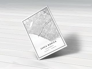MG Global Hanging Canvas Print of santa monica california | 8x12 12x18 16x24 20x30 24x36 Minimalism Hometown City Artwork | Modern Wall Art for Gift | Minimalist Home Office Decor