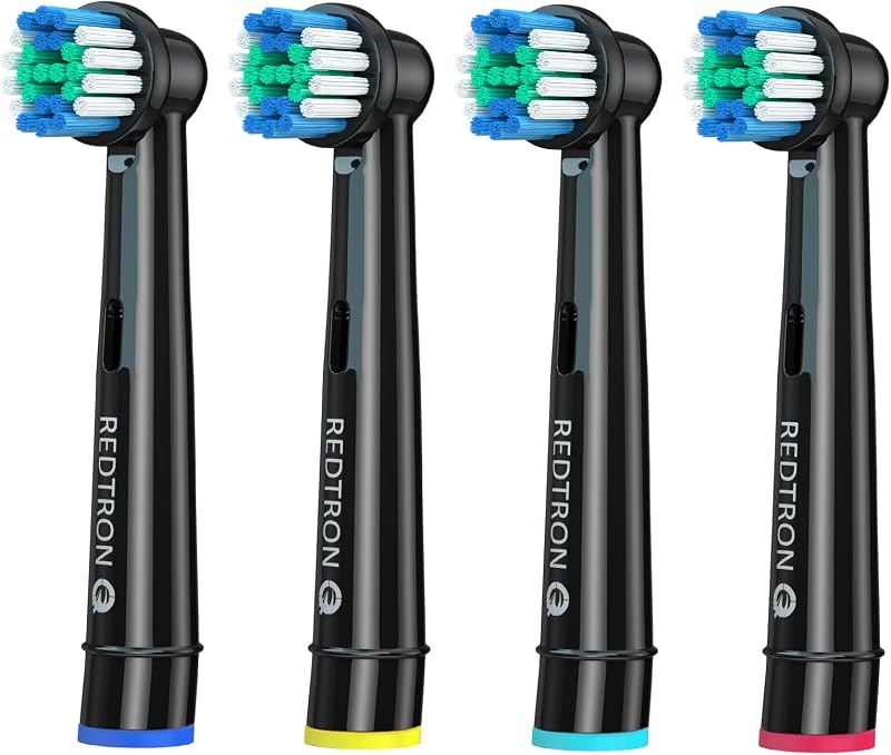 REDTRON Recambios para Cepillo de Dientes Eléctrico compatible con Oral B (4 unidades), Cabezal de cepillo de dientes Precision Clean Pro1000 Pro3000 Pro5000 Pro7000 y más