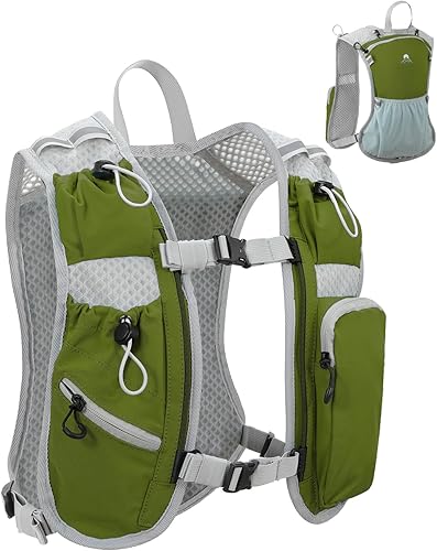 Chaleco de correr para mujeres y hombres, mochila de hidratación para correr, chaleco de hidratación, con soporte frontal para teléfono, correa