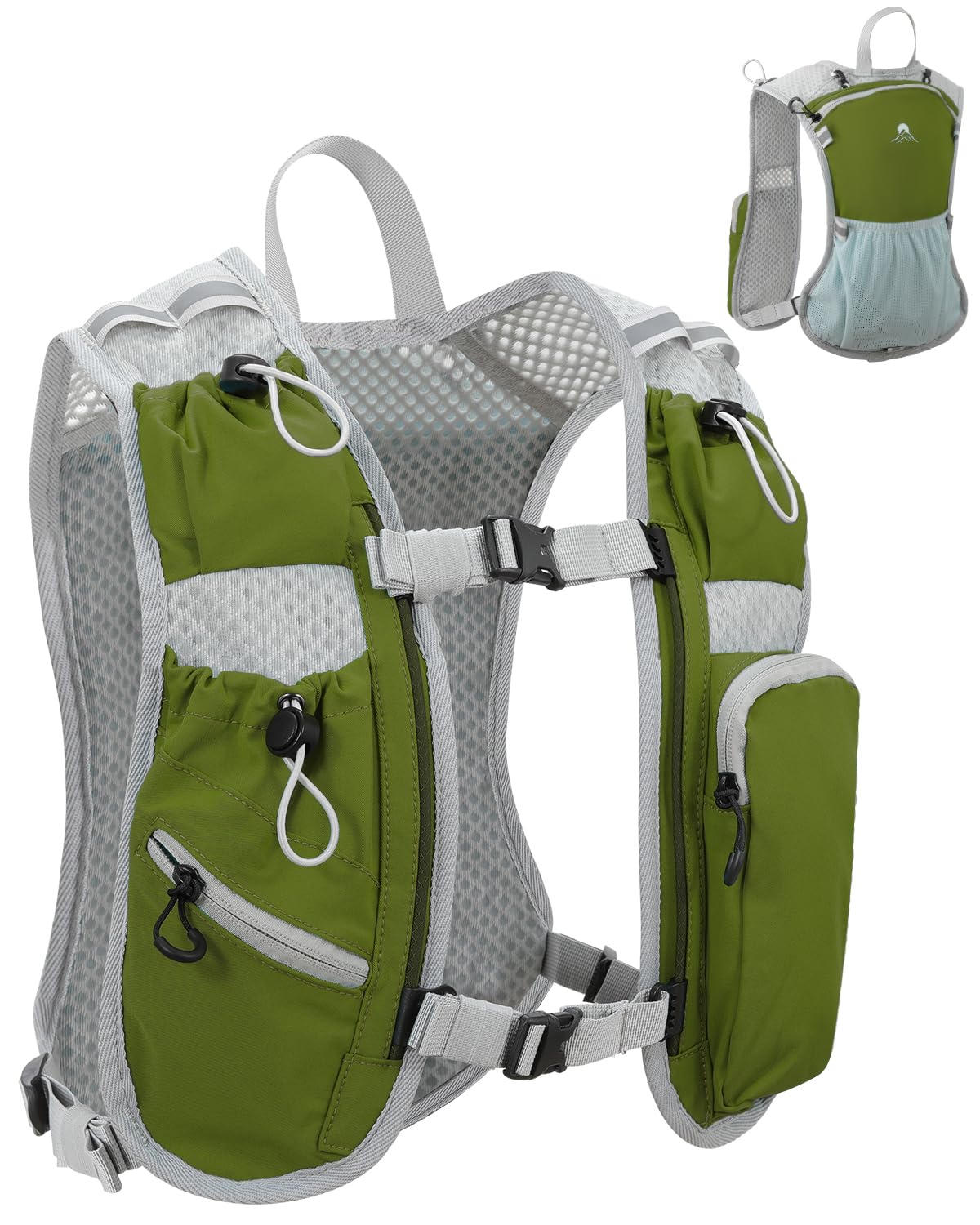 Running Vest for Women and Men, Hydration Running Backpack, Runners Vest, Hydration Vest, with Front Phone Holder, Adjustable Chest and Waist Strap