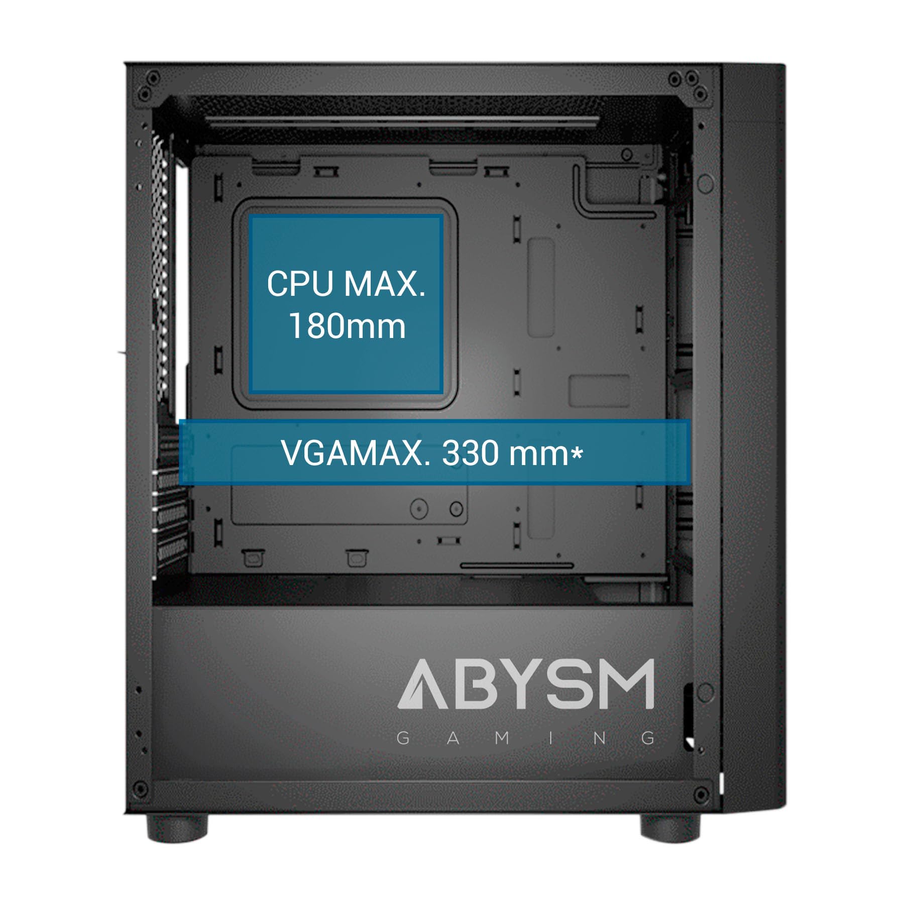Abysm Gaming Caja PC Gamer Danube INVA MX202 Negra, con Tres Ventiladores ARGB y Compatible con Placas Base Micro ATX e ITX y Tarjetas Gráficas de hasta 330 mm