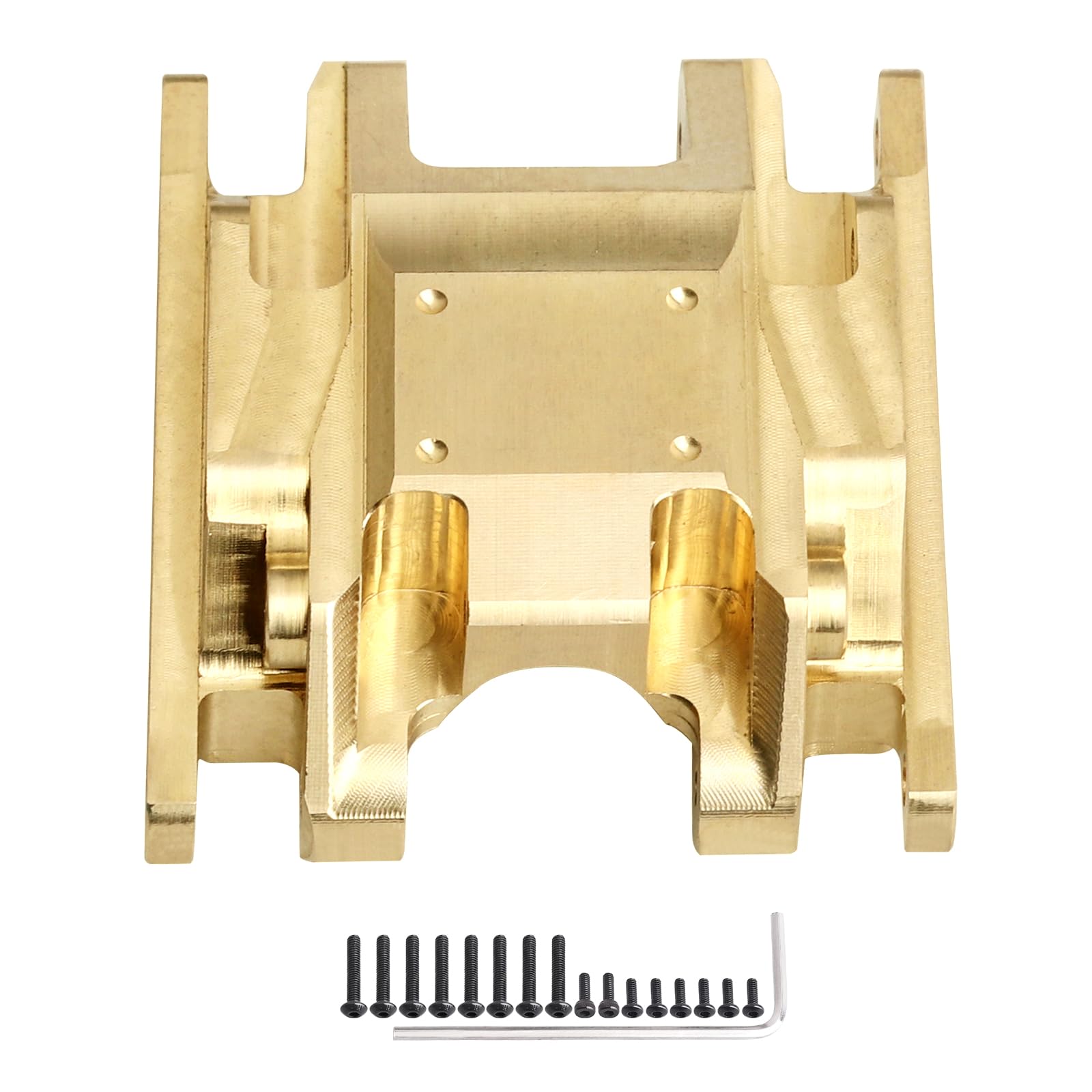 66g CrazyHobby Brass Skid Plate Transmission Mount Heavy Duty for TRX4M K10 High Trail F150 Bronco Defender 1/18 Crawler Car Upgrades (Gold)