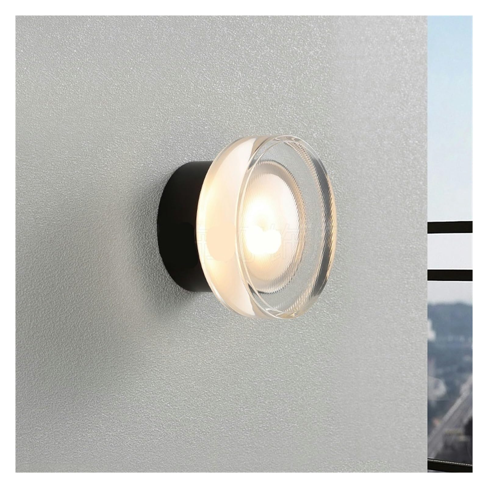 Lampada da parete rotonda semplice di lusso nordica leggera lampada da parete di design for soggiorno, parete di fondo, camera da letto in acrilico, lampada da parete for ingresso sul comodino(Model A