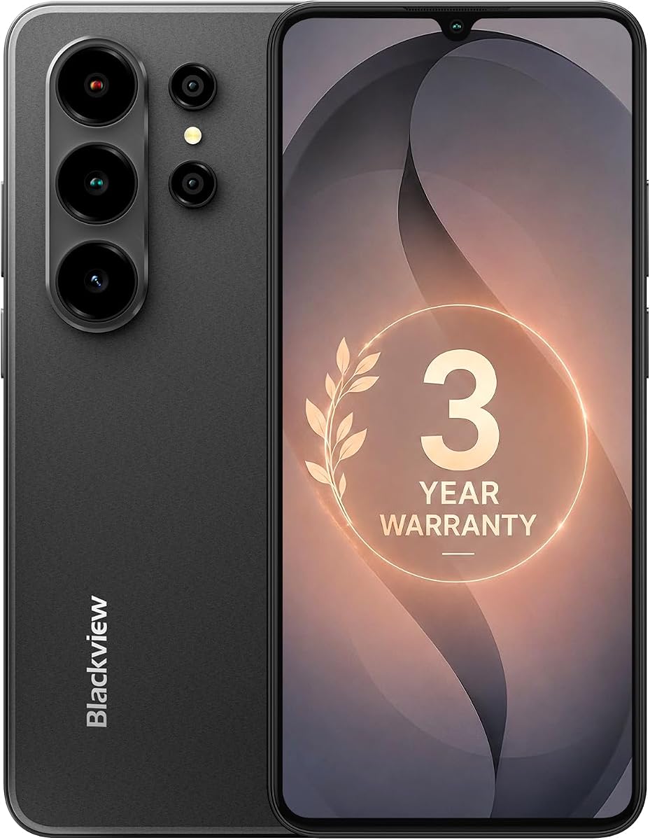 Blackview Wave 10C Android Phone Unlocked, 6.88" Large Screen, Android 16 Unlocked Smartphones 16GB+128GB(1TB Expand), Dual SIM/32MP+13MP, Face ID/GPS/OTG, Works with T-Mobile, Black