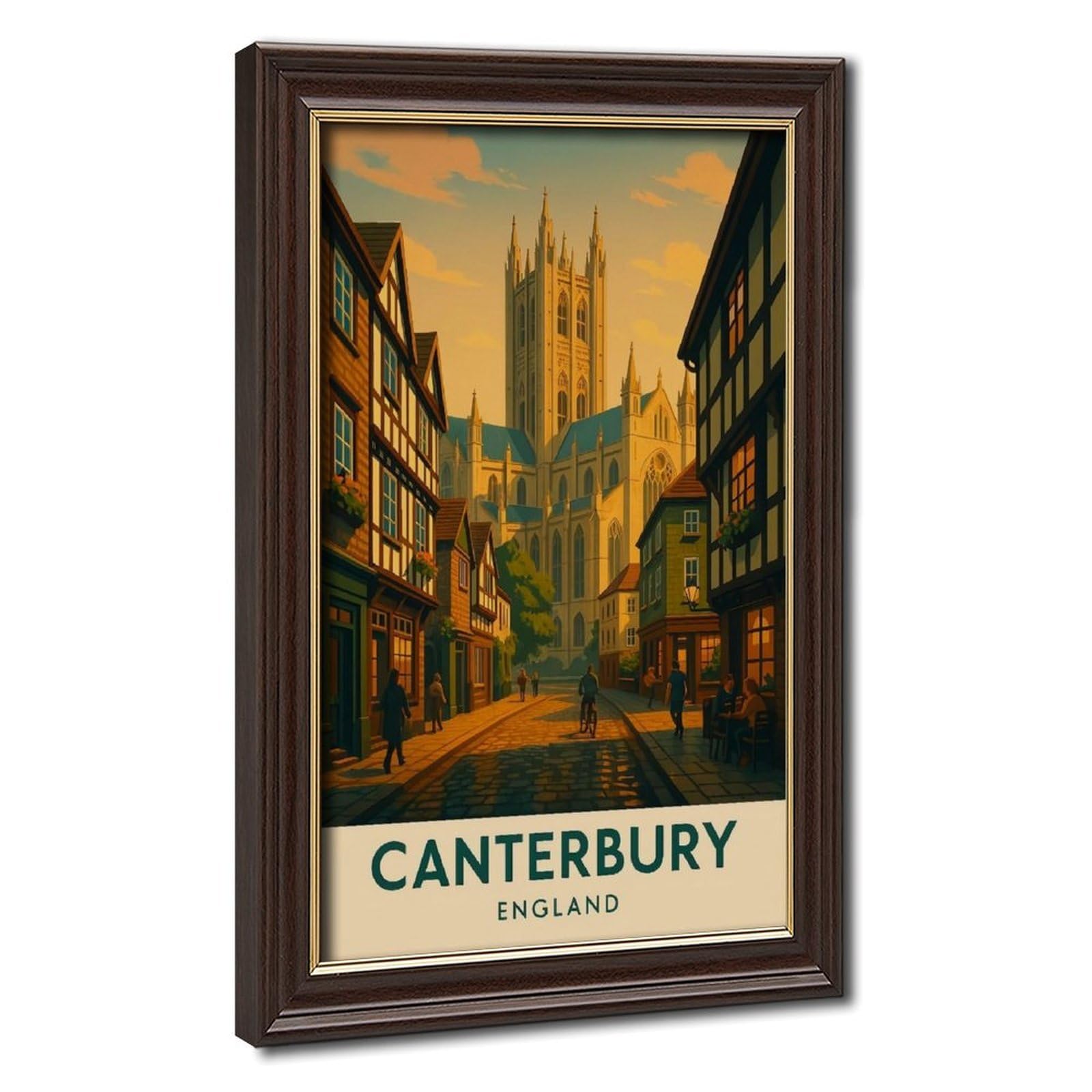 Bareronor Mokume Gane Frame-Style Canterbury Canvas Poster For Bedroom Decor Gift